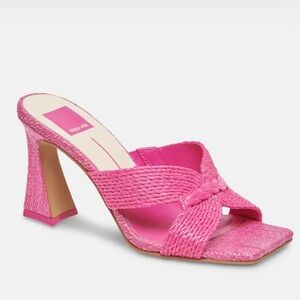 Dolce Vita Fuchsia Woven Heeled Mules